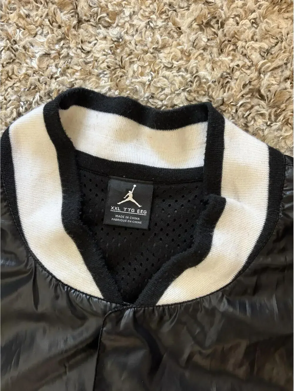 Nike Air Jordan Varsity Shell Snap Black Jacket 612948-010 Rare Men's Size 2XL